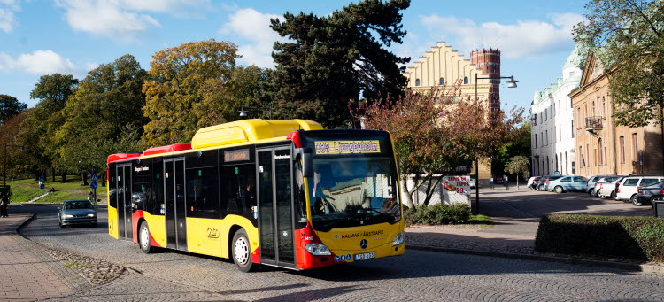 Bild på stadsbuss i Kalmar.