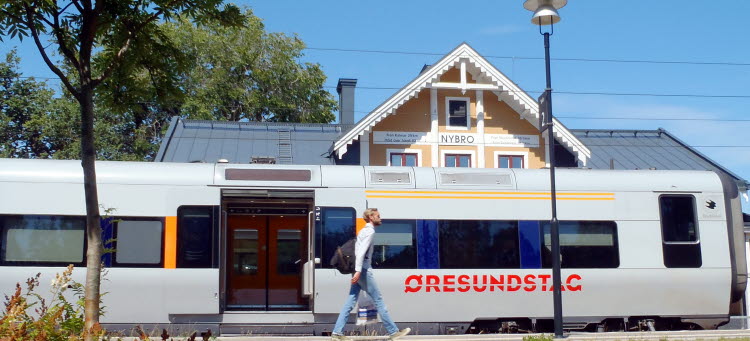 Passagerare vid Öresundståg