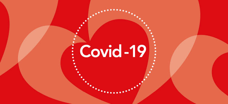 Regionens röda profilbild med texten covid-19.