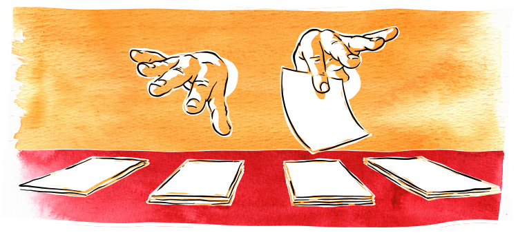 Illustration som visar rösträkning
