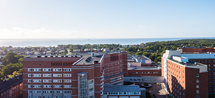 Flygbild över Länssjukhuset i Kalmar