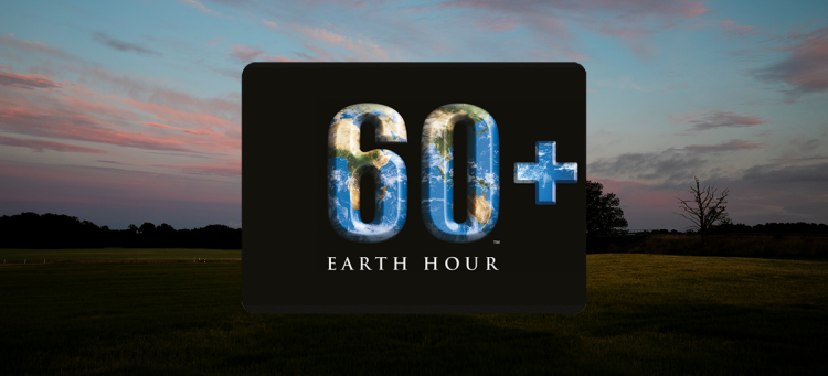 Bild på en himmel och en logotype för earth hour.