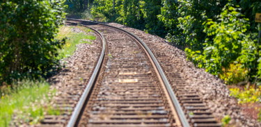 En järnvägsräls i Kalmar län